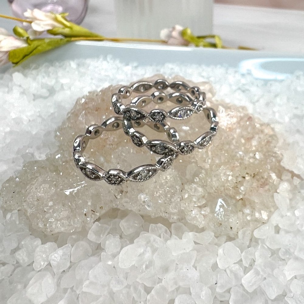 Stella & Dot Pave Crystal Stack Rings - Size 7